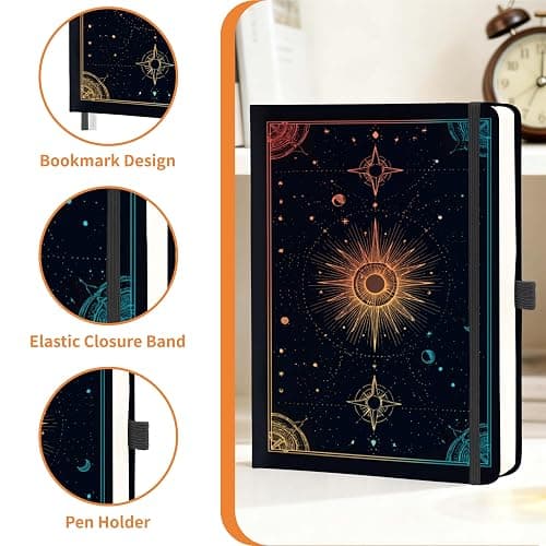 Mlife Lined Journal Notebook for Women & Men,A5 Hardcover PU Leather Journals for Writing,100 GSM Thick Paper, Perfect for College,Work,Office Supplies,Space Style thumbnail 3