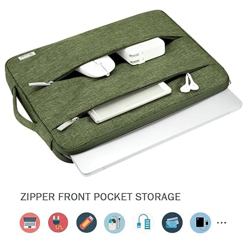 Voova Laptop Sleeve Carrying Case 14 15 Inch Compatible with MacBook Air 15 M2/M3/M4 2022-2025, MacBook Pro 15, Hp Chromebook 14, Waterproof Slim Computer Cover Bag,Army Green thumbnail 2