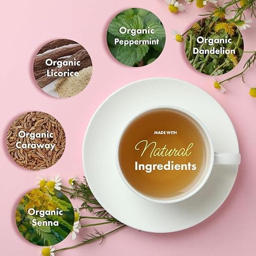 Flat Tummy Weekend Cleanse Tea - 30 Day Program - All Natural Colon Cleanse w/Senna and Dandelion Root, Provides Bloating Relief for Women - Detox Cleanse for Digestion Support and Gas Relief thumbnail 5