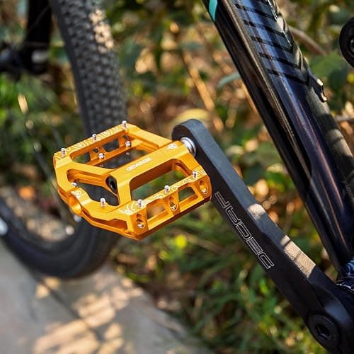 Road/Mountain Bike Pedals -Non-Slip Bicycle Flat Pedals Aluminum 9/16" - 3 Sealed Bearing Lightweight Platform Pedals for Road Mountain BMX MTB Bike thumbnail 2