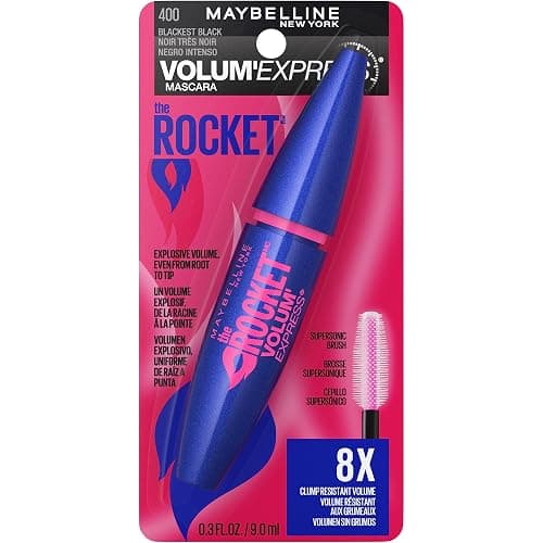 Maybelline Volum' Express The Rocket Volumizing Washable Mascara, Blackest Black, 1 Count thumbnail 2