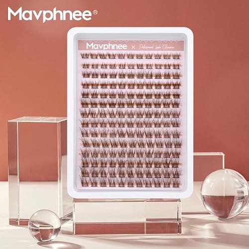 Brown Lash Clusters Natural Lash Extensions Wispy Eyelash Clusters 154 Pcs C Curl Lashes Clusters for Everyday Wear Beginner Friendly Dark Brown Cluster Eyelash Extensions by Mavphnnee - Brown thumbnail 8