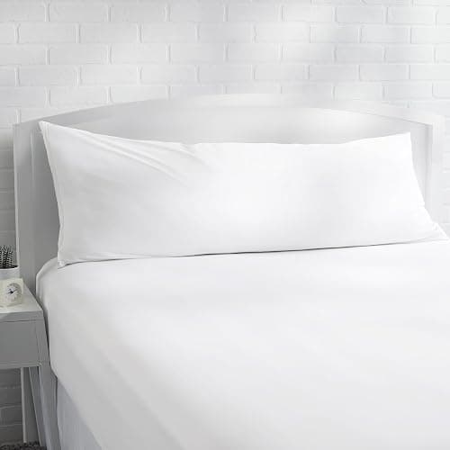 Amazon Basics Body Pillow Pillowcase with Zipper, 100% Cotton Hypoallergenic, Pillow Protector, White (55 x 21 Inches), Pillows Not Included - Body Pillow thumbnail 7