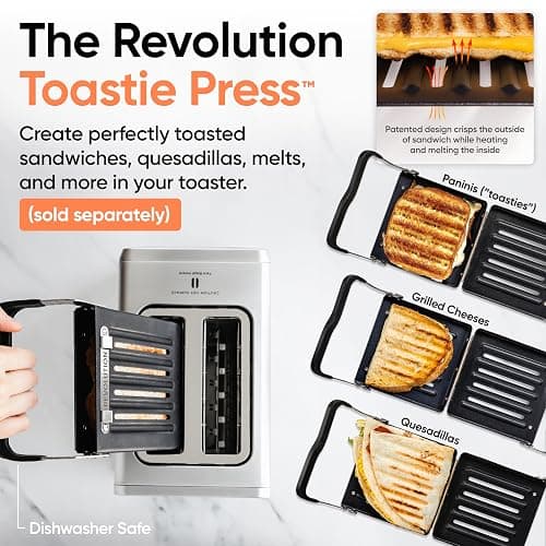Revolution R180 Connect Touchscreen Smart Toaster with High-Speed InstaGLO Technology – Choose from 6 Bread Types, 7 Browning Levels, & Toastie Press Mode (Stainless Steel, 2-Slice) thumbnail 5