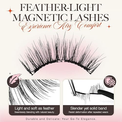 LASHVIEW Upgrade Magnetic Eyelashes with Applicator Reusable Soft Magnetic Eyelashes Natural Look No Glue Needed Lashes Kit Easy to Wear and Remove(A02) thumbnail 7