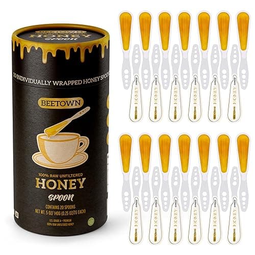 Elephant Park 100% Raw Unfiltered Honey Spoon Stirrer 20 Pack Premium US Grade A Non-GMO Individually Wrapped And Sealed On The Go Single Serve Natural Sweetener thumbnail 3