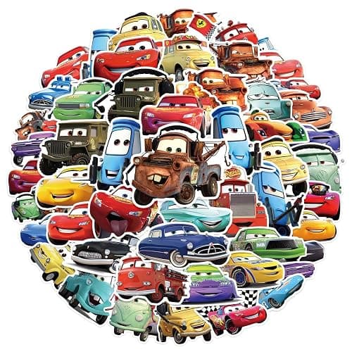50 Pcs Cars Stickers, Lightning McQueen Cute Cartoon Stickers, Waterproof PVC Vinyl Decals for Kids Teens, Ideal for Water Bottle Laptop Skateboard Scrapbook Birthday Party Favors (CAR50) thumbnail 2