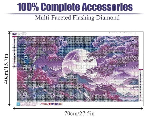 BOHADIY 5D Large Diamond Art Painting,Moon Diamond Painting Kits for Adults,DIY Full Drill Mountain Crystal Rhinestone Arts and Crafts,Tree Gem Art Painting with Diamond Home Wall Decor27.5 X 15.7inch thumbnail 2