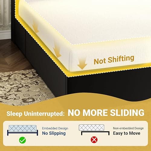 SHA CERLIN Queen Upholstered Platform Bed Frame with 3 Spacious Storage Drawers, Built-in LED Lights & Charging Station, Vertical Tufted Headboard with Shelf, No Box Spring Needed, Velvet Black thumbnail 6