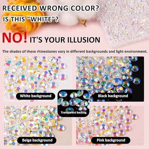 30000Pcs Resin Jelly Rhinestones with Tweezers for Crafting, Transparent AB Flatback Gems, Bedazzling Crystal with 3Pcs 10ml B7000 Jewelry Glue for DIY Crafts Clothing Tumblers Shoes Fabric Nail Art thumbnail 7