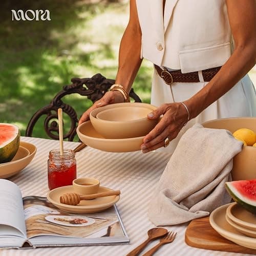 Mora Nano Ramekins Set of 4, 2oz Ceramic Pottery Sauce Cups - Merrigold thumbnail 6