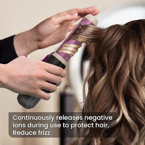 Cordless Curling Iron, Smofrees 8000mAh USB Rechargeable Travel Curling Wand with Protective Cover, 32MM Portable Curling Iron with 100 Million Negative Ion, 3 Temperature Settings, Gradient Gray thumbnail 4