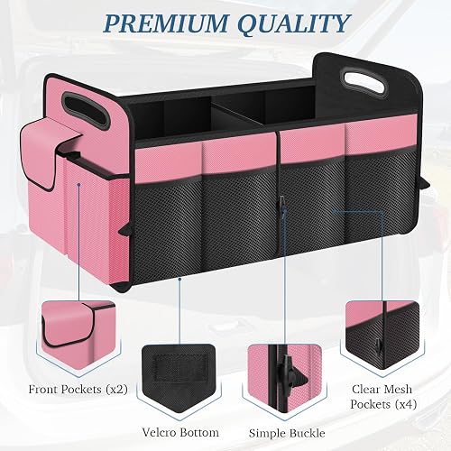 HABOPET Trunk Organizer, Collapsible Waterproof Multi-Compartment Trunk Organizer for SUVs & Sedans, Car Storage with Reinforced Handles, Car Accessories for Women and Men, 52L thumbnail 8