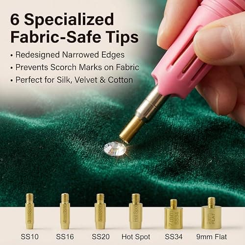 Worthofbest Hotfix Rhinestone Setter, Hot Fix Applicator Tool Bedazzler Kit with rhinestones, Kit, Hot Fixed Wand for Clothes Clothing Fabric Crafts, 5000 Pcs, AB Crystal, Clear, 3 Gems Sizes, Tips thumbnail 4
