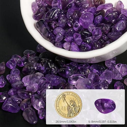 NITOPUPU 30in Amethyst Natural Chip Stone Beads 5-8mm About 230pcs,Irregular Drilled Purple Bead for Bracelets Jewelry Making Supplies for Adults,DIY Crafts. thumbnail 4