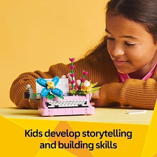 LEGO Creator 3in1 Typewriter with Flowers Toy - Transforms into a Keytar Model or a Flowerpot with a Pen & Notebook - Creative Birthday Gift for 8+ Year Old Girls & Boys - 31169 thumbnail 7