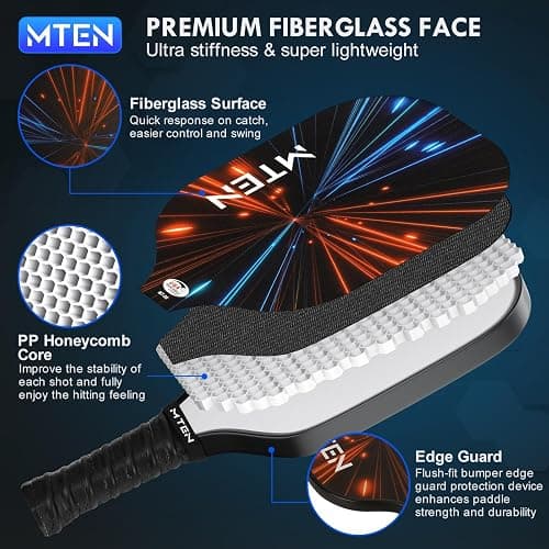 Pickleball Paddles Set of 2 or 4, or Single Paddle – USAPA Approved Fiberglass Surface Pickleball Rackets Set for Men & Women thumbnail 3
