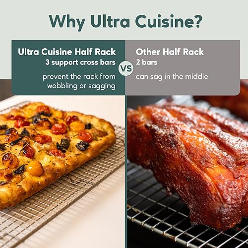 Ultra Cuisine Heavy Duty Cooling Rack for Cooking and Baking - Professional Grade Premium100% Stainless Steel Baking Rack & Wire Cooling Mesh for Roasting & Grilling - Dishwasher Safe - 11.5" x 16.5" thumbnail 4