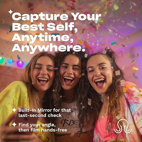 OCTOBUDDY Mirror - OG Suction Cup Phone Mount - Silicone Suction Grip Mobile Holder with Built-in Mirror - Hands-Free Selfies and Videos - Content Creator Accesory - 2.6″ x 3.9″, Baby Blue thumbnail 3