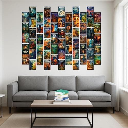 Novel Book Wall Collage Kit - Library Classroom Book Decor Aesthetic - Literature Educational Posters & Prints For Classroom Decorations - Middle School Classroom Must Haves - 4x6 Inches Set of 60 thumbnail 9