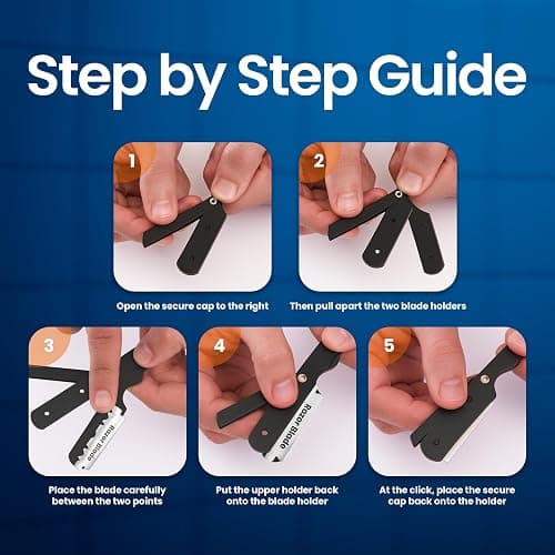Utopia Care Barber Straight Razor for Men- 100pc Blades Straight Edge Razor | Professional Beard Grooming; Gifts For Men; Stocking Stuffers for Men thumbnail 4