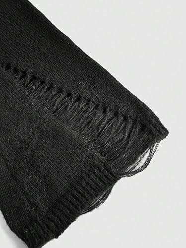 SOLY HUX Women's Cold Shoulder Ripped Sweater Goth Punk Long Sleeve Fitted Jumper Pullovers thumbnail 6
