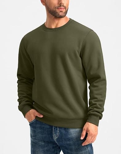G Gradual Sherpa Lined Sweatshirts for Men Fleece Crewneck Sweatshirt Pullover Warm Shirts for Winter thumbnail 3