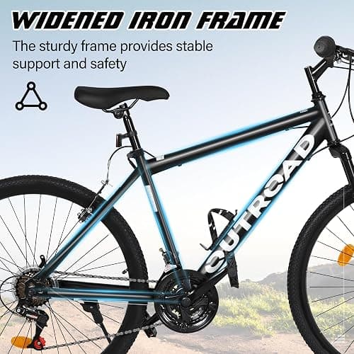 Betterland 26 Inch Mountain Bike with Adjustable Ergonomic Seat, 7/21 Speed Adult Bike with Dual V Brakes, Outdoor Cycling Bike with High Carbon Steel Frame and Front Suspension thumbnail 4