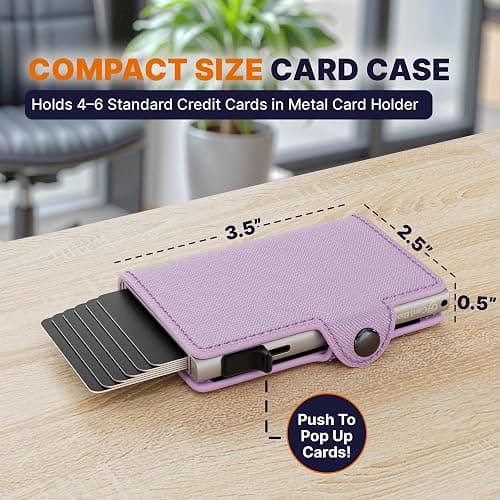 Conceal Plus Small RFID Wallet for Women, Slim Compact RFID Blocking Credit Card Holder Womens Wallet, Smart Pop Up Minimalist Card Case, Holds 4-6 Standard Cards Plus Cash & ID, Compact Travel Wallet thumbnail 2