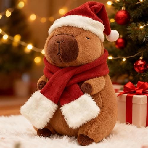 redaica 10in Christmas Capybara Plush,Cute Capybaras Christmas Stuffed Animal,Soft Kawaii Capibaras Plushies Toy Capybara Birthday Party for Kids Boys Girls - Image 1