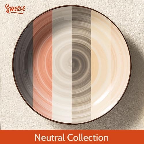 Sweese 6-Pack Ceramic Pasta Bowls, Neutral Extra Large 30 Fl Oz Durable Professional Grade thumbnail 7