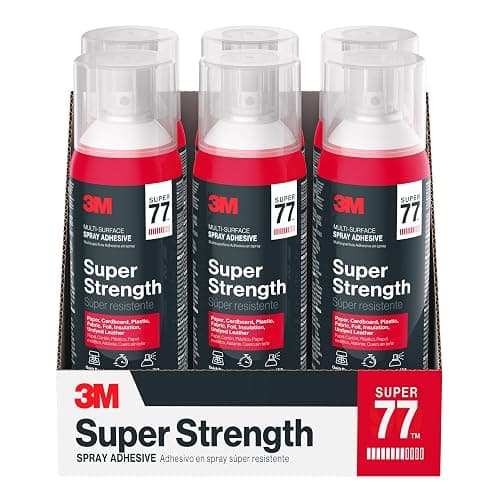 3M Super 77 Multi-Surface Spray Adhesive | Provides Secure Bond In 15 Seconds, Dries Clear, Ideal For Plastic, Glass, Paper, Fabric, Wood, Foam, Cardboard, Fiberglass thumbnail 9