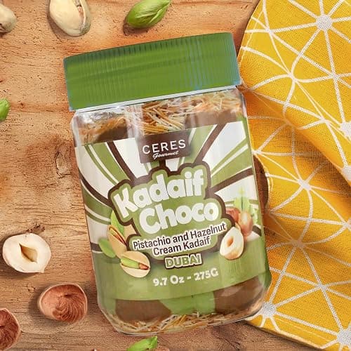 Dubai Spreadable Chocolate– Premium Pistachio Spread with Roasted Phyllo, Gourmet Breakfast Chocolate, Crunchy Dubai Chocolate Filling
 thumbnail 5
