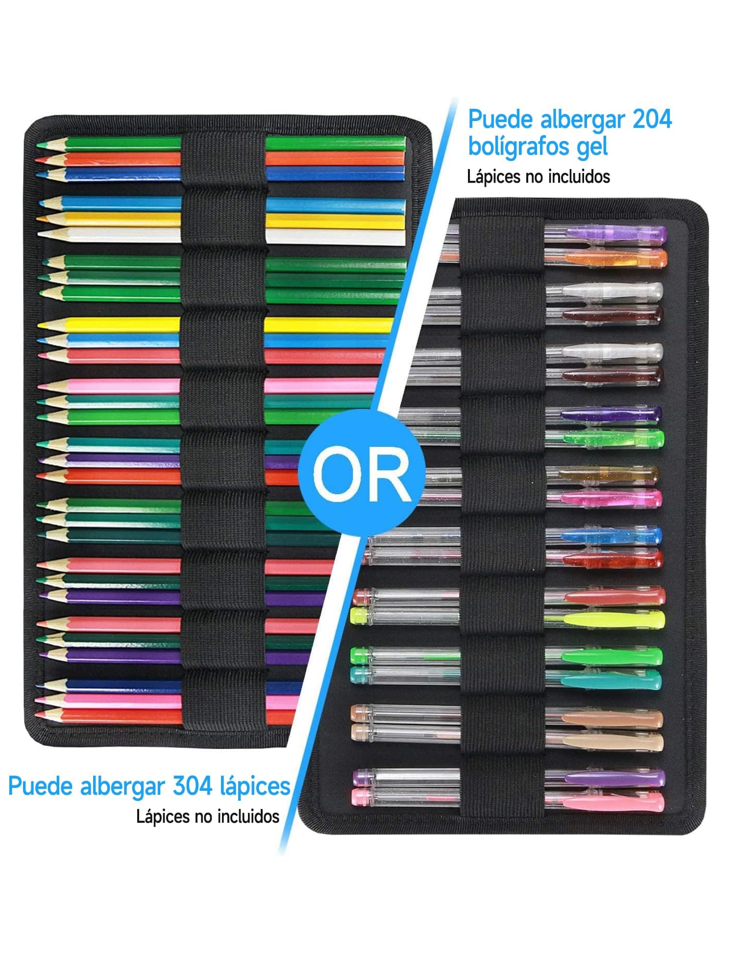 YOUSHARES Estuche para lapices 300 ranuras, Estuche de tela Oxford con cierre, guarda 300 lapices de colores o 200 boligrafos de gel para lapices Prismacolor y boligrafos de gel (Azul Quicksand) thumbnail 4