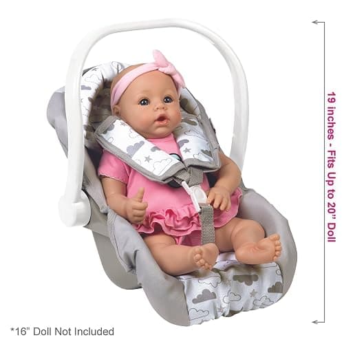 Adora Twinkle Stars Baby Doll Car Seat, Creative, Stylish and Functional Doll Accessory That Fits Dolls up to 20", Plush Toys or Stuffed Animals for Ages 2 and Up - White Handle thumbnail 3