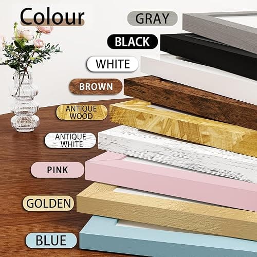 Picrit 8x12 Picture Frame Set of 12, Display 6x8 with Mat or 8x12 without Mat, Photo Frames for Wall Mounting or Table Top Display, White thumbnail 5