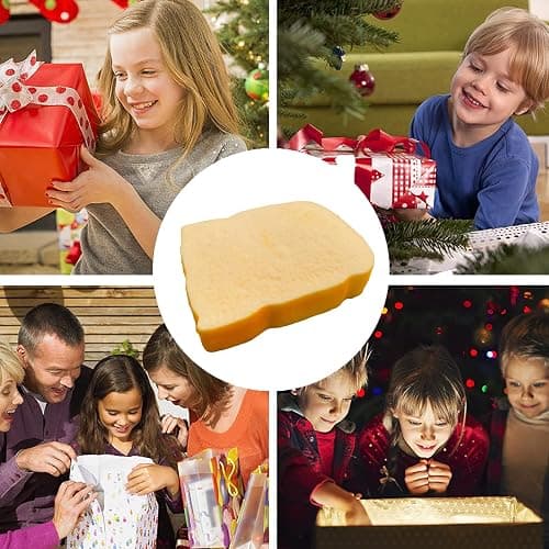 Toast Sliced Bread Stress Toy, Bread Shape Squishes, Sensory Fidget Toy, Stress Relief for Kids & Adults, Tricky Funny Squeeze, Gift for Easter, Christmas and Birthday thumbnail 6