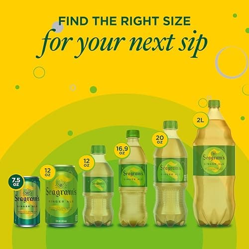 Seagrams Ginger Ale Soda Soft Drinks, 7.5 fl oz, 10 Pack | Caffeine-free sparkling soft drink thumbnail 5