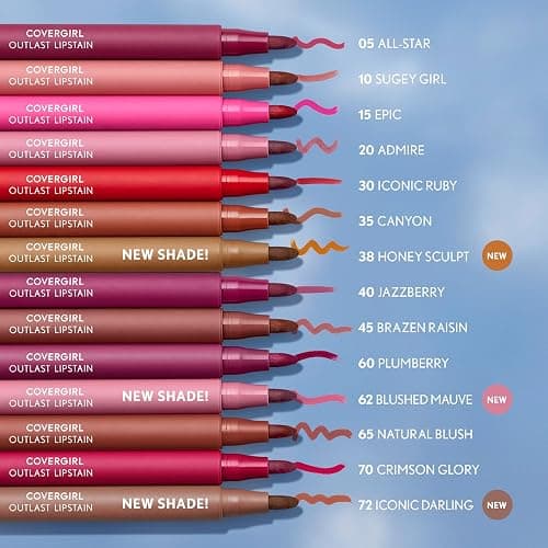 Covergirl Outlast Lipstain, 72 Iconic Darling, Smooth Application, Precise Pen-Like Tip, Transfer-Proof, Satin Stained Finish, Vegan Formula, 0.06oz thumbnail 7