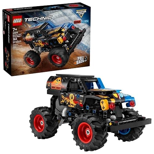 LEGO Technic Monster Jam Grave Digger Fire and Ice Building Toy for Boys & Girls - Monster Truck Toy W/Pull-Back Racing Action for Kids, Ages 7+ - Gift Idea for Birthdays - 42219 - Image 1