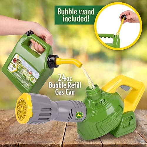 John Deere Bubble Leaf Blower Toy for Kids Includes 24oz Bubble Refill Gas Can, Outdoor Bubble Machine for Kids, Easy to Use, Outdoor Play, Great Gift Toddler 3+ thumbnail 4