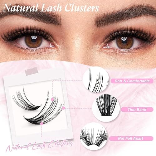 FADLASH DIY Lash Clusters Individual Eyeslash Extensions 40D Volume Eyelash Clusters Soft Band Wispy Natural Eyelash Extension Large Tray (40D-0.07-D, 8-16mm) thumbnail 6