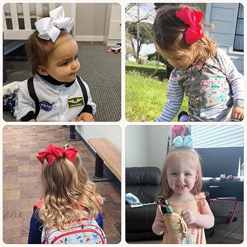 CÉLLOT 40PCS 4.5 Inch Hair Bows for Girls Toddler Hair Accessories in Pairs | Grosgrain Ribbon with Alligator Clips for Baby Girls Toddlers Kids | Back to School | Easy to Use Non-Slip thumbnail 4