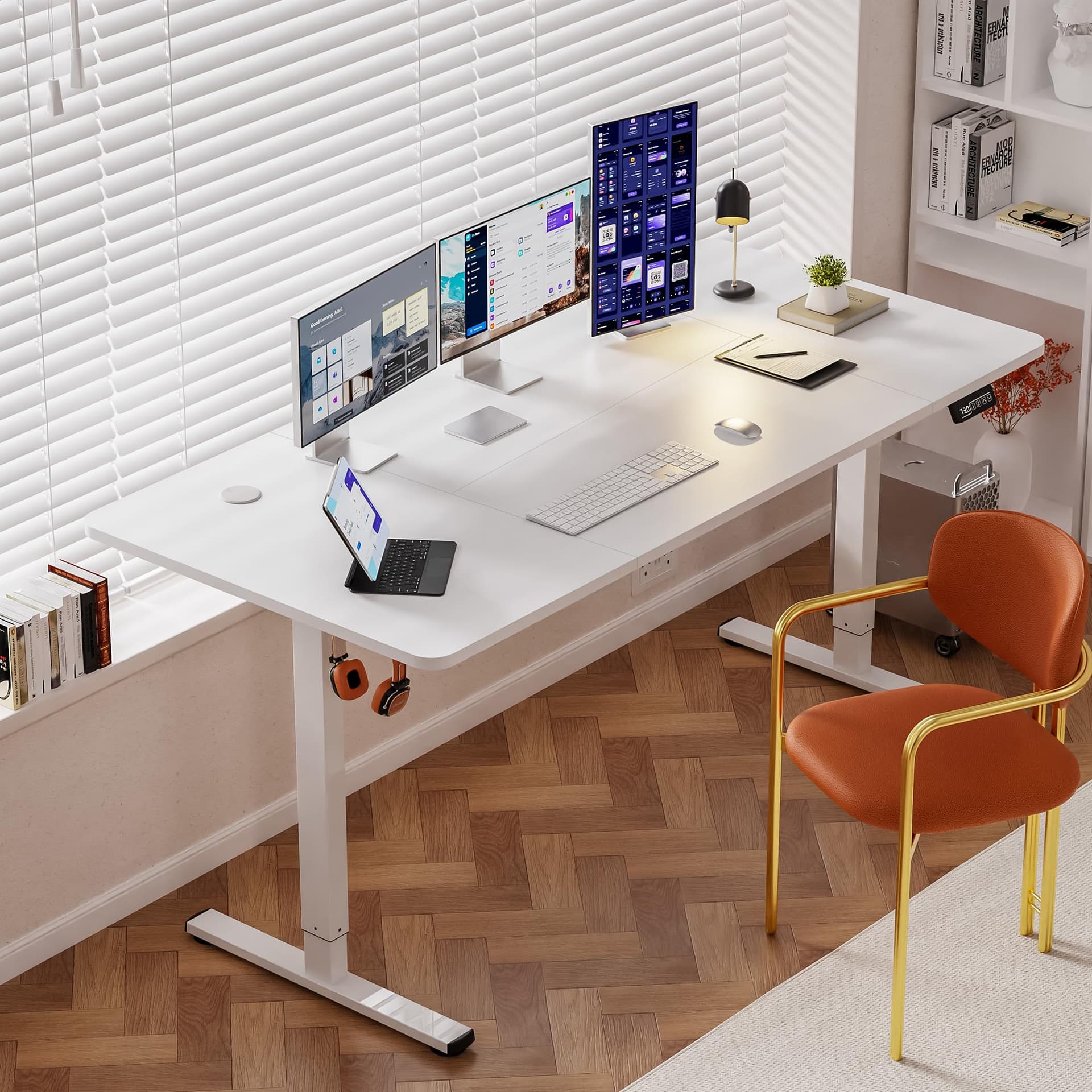 White Electric Desk 160x60cm thumbnail 4