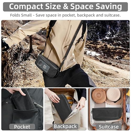 Pocket Chair, Folding Camp Stool for Adults, Portable Lightweight Small Foldable Camping Chair, Mini Seat Travel Fishing Stool Compact Folding Footrest with Carry Pouch&Strap Silla plegable portátil thumbnail 6