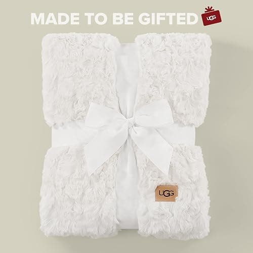 UGG Adalee Faux Fur Throw Blanket Luxury Lightweight Cozy Soft Throw for Couch Bed or Chair Hypoallergenic Machine Washable Double-Sided Fluffy Blanket Home Decor, 50-inch x 70-inch, Natural White thumbnail 6