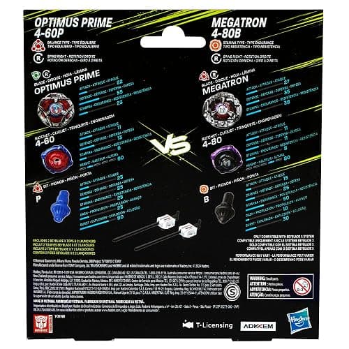Beyblade X Transformers Collab Optimus Prime 4-60P vs. Megatron 4-80B Multipack Set with 2 Tops & 2 launchers; Battling Top Toys for 8 Year Old Boys & Girls (Amazon Exclusive) thumbnail 4