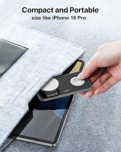 UEQ Foldable 3 in 1 Wireless Charging Station for Apple Compatible with Magsafe Charger Stand,Magnetic Wireless Charger Station for iPhone 17 Air16 15 14 13 12 Series,Airpods Pro,Apple Watch(Black) thumbnail 9