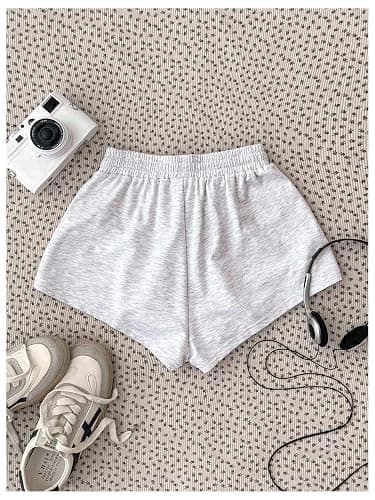 SHENHE Girl's Sweat Shorts Number Print Drawstring Athletic Running Workout Gym Track Shorts thumbnail 3