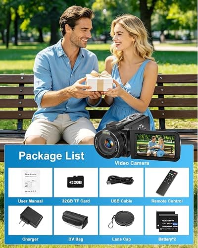Aidzhi 4K Video Camera Camcorder 96MP UHD Vlogging Camera for YouTube 18X Digital Zoom 3.0 IPS 270° Rotation Touch Screen Video Recorder with Remote Control, Night Vision, 32GB Card, 2 Batteries thumbnail 8